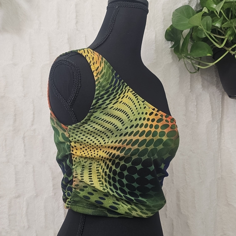 Fashion Nova Asymmetrical Multicolor Top - Picture 3 of 6